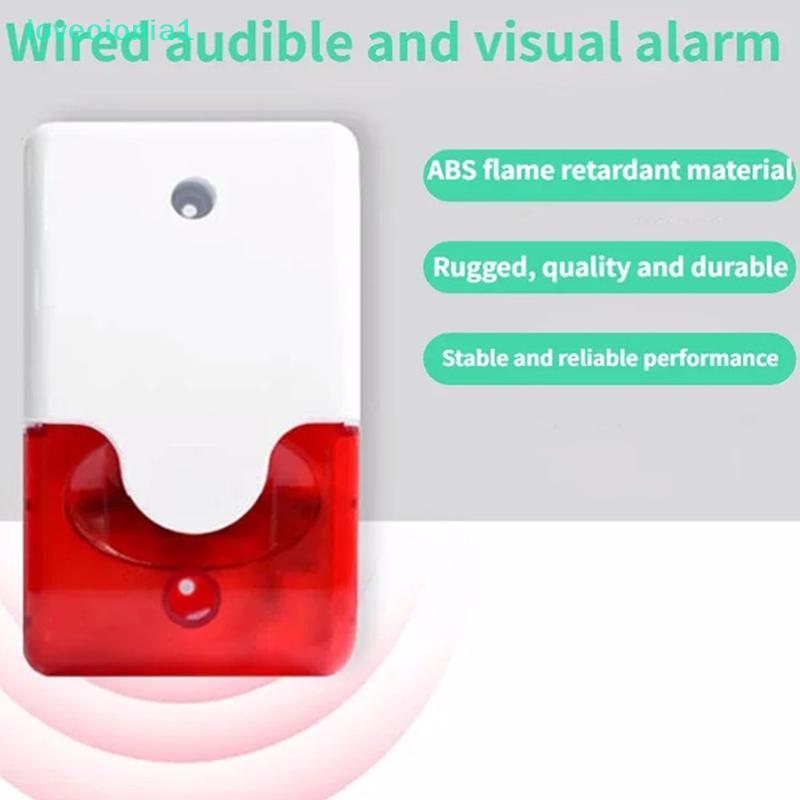 loveoionia1 Strobe Siren Alarm 103 DB Horn 12 V/24 V/220 V สายไฟกระพริบนาฬิกาปลุกกลางแจ้งตํารวจ Stro