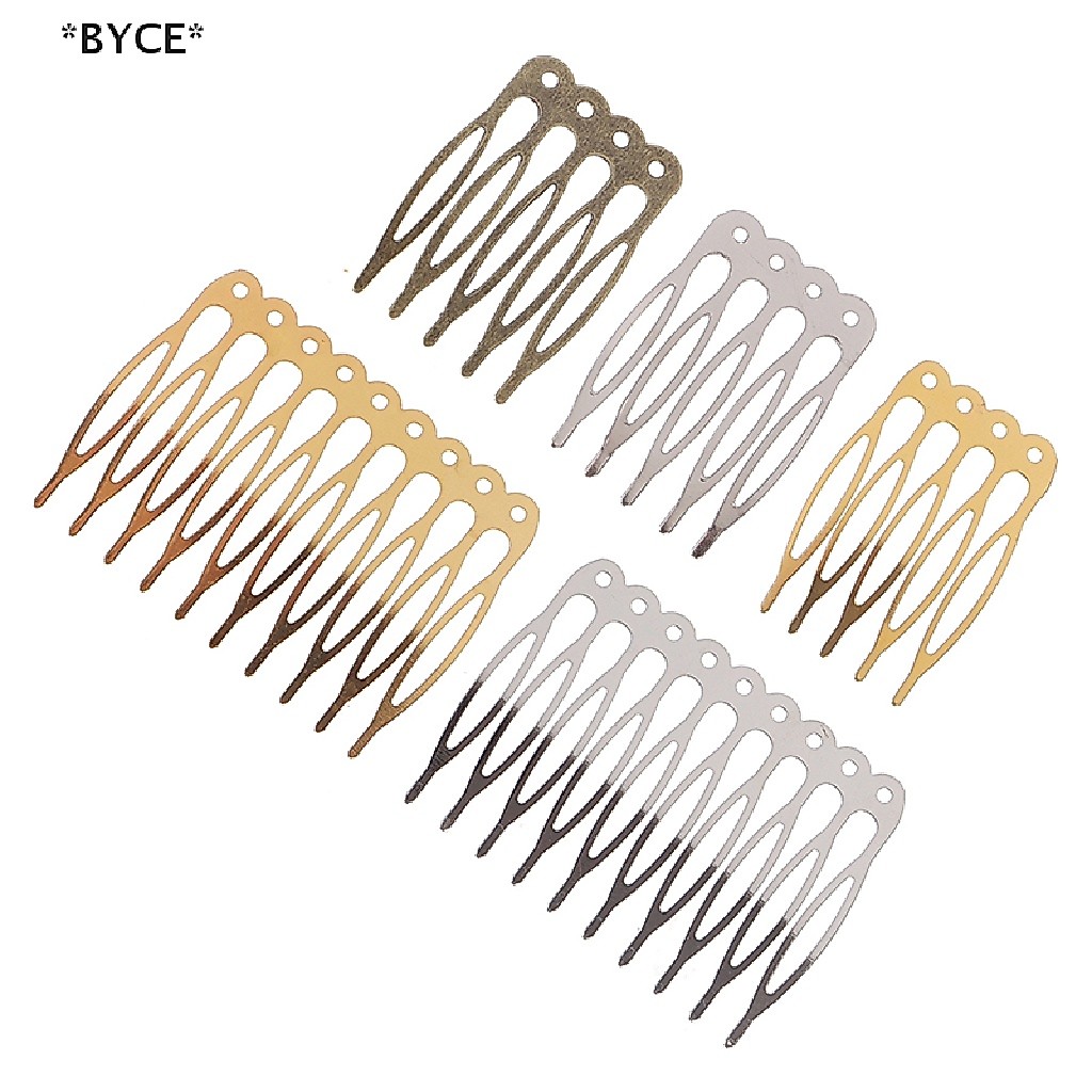 BYCE 10 ชิ้น 5/10 ฟันหวีผมโลหะ Claw รูปร่าง Hairpins DIY อุปกรณ์เสริมผม