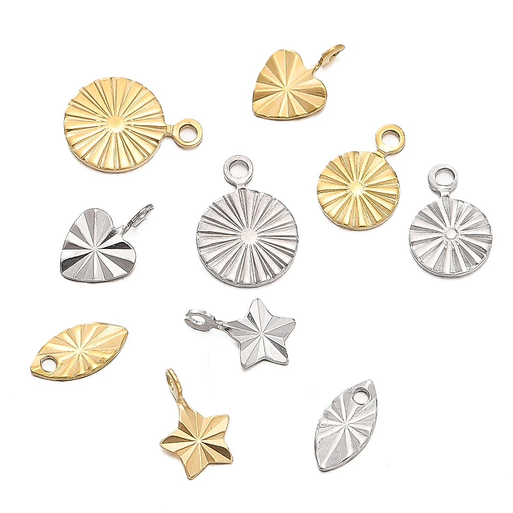 St.kunkka จี้สเตนเลส 316 ทรงกลม สําหรับทําเครื่องประดับ สร้อยคอ สร้อยข้อมือ DIY 5 ชิ้น