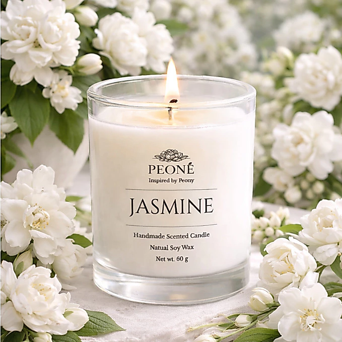 เทียนหอมแฮนด์เมด กลิ่น Jasmine (กลิ่นดอกมะลิ)