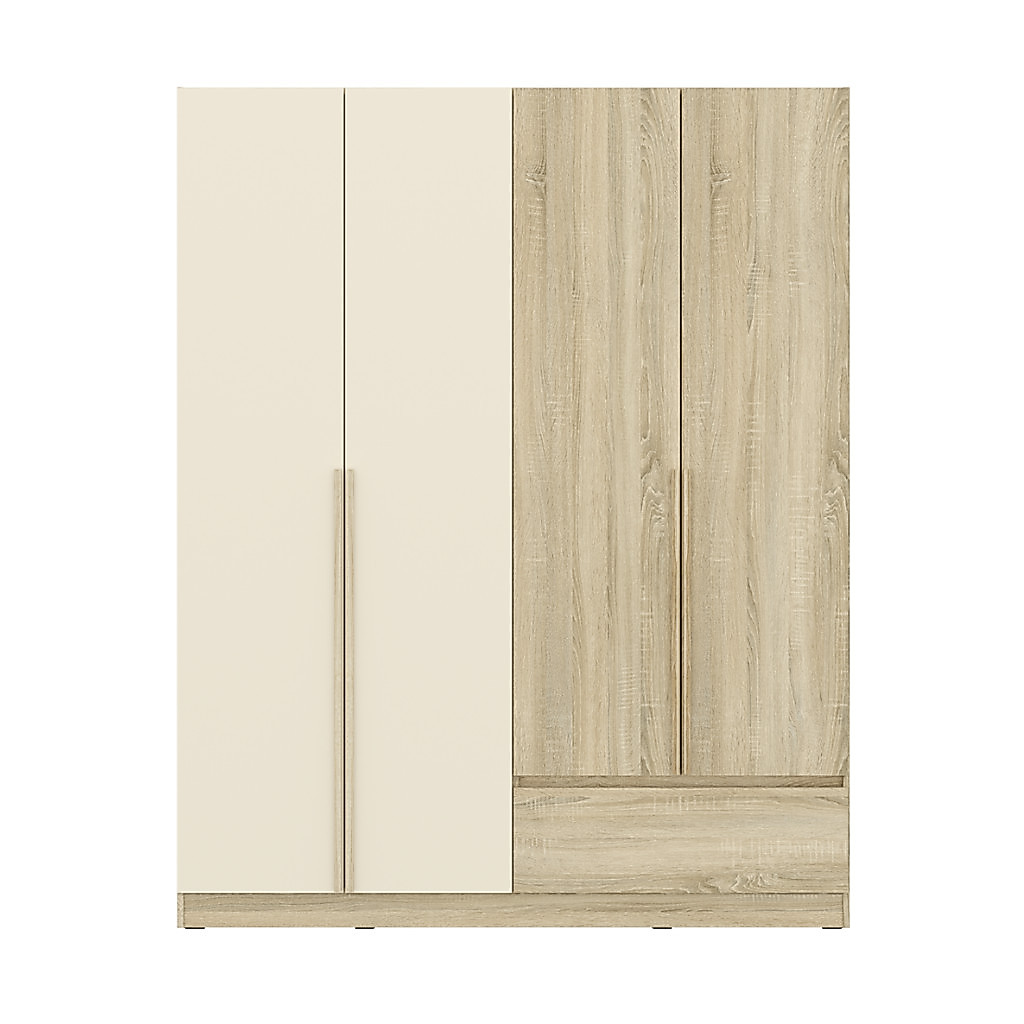 Koncept Furniture ตู้เสื้อผ้าบานเปิด รุ่น Hannie ขนาด 160 ซม. สีไม้อ่อน (160x56.5x200 ซม.)  แบรนด์ KONCEPT FURNITURE