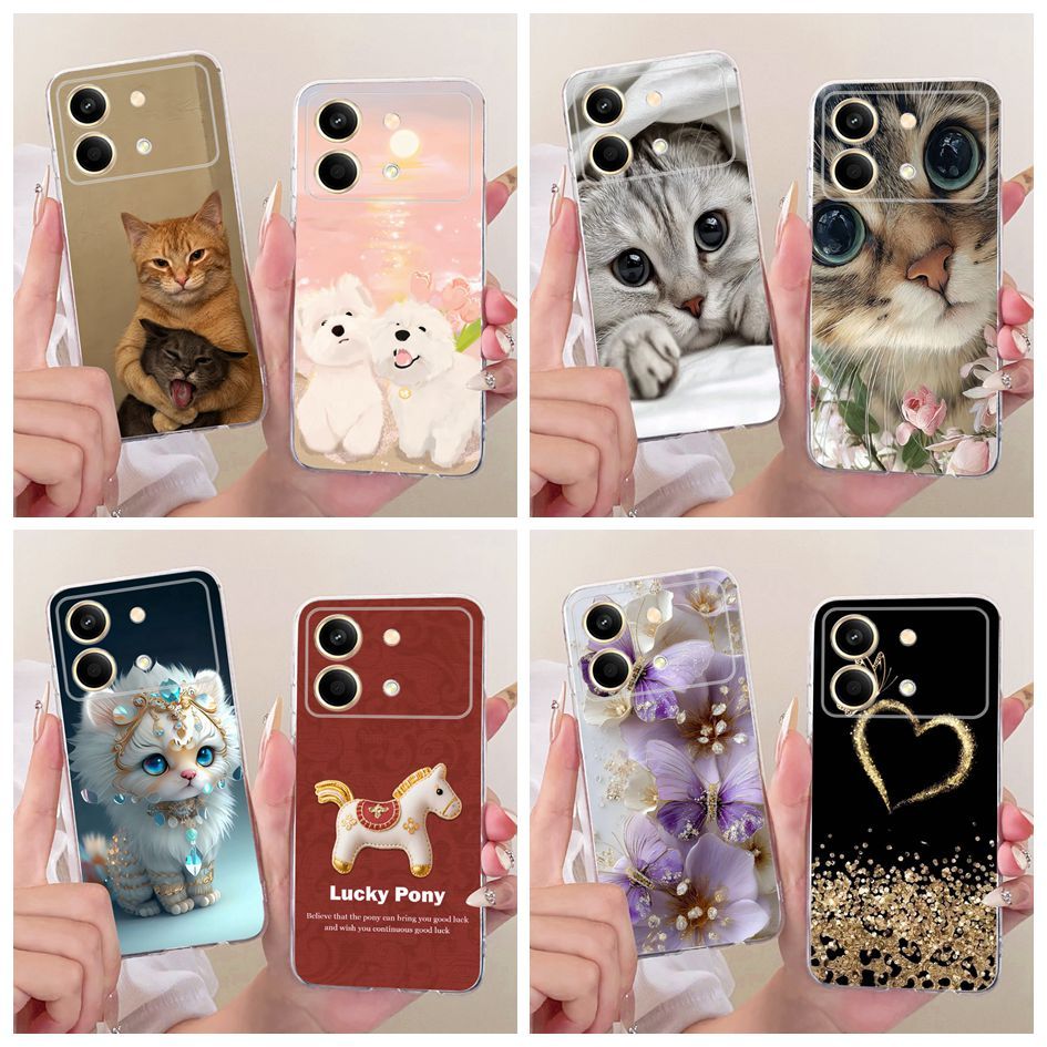 กรณีใหม่สําหรับXiaomi Redmiหมายเหตุ 13R Pro Poco X6 Neoปลอกน่ารักการ์ตูนแมวสุนัขพิมพ์Soft TPUสําหรับ