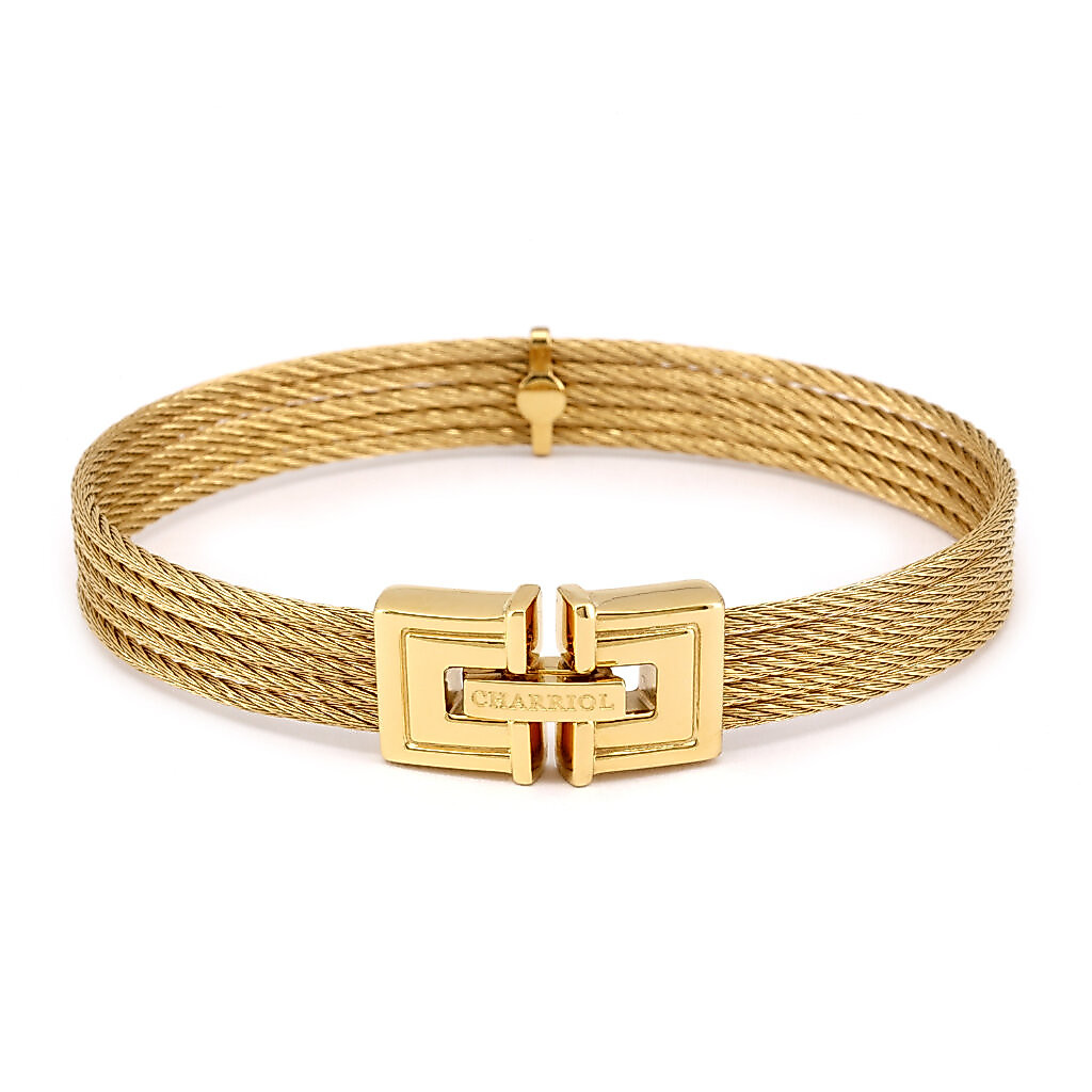 CHARRIOL กำไล 04-404-1267-0 Cable Signature Biarritz Yellow Gold PVD