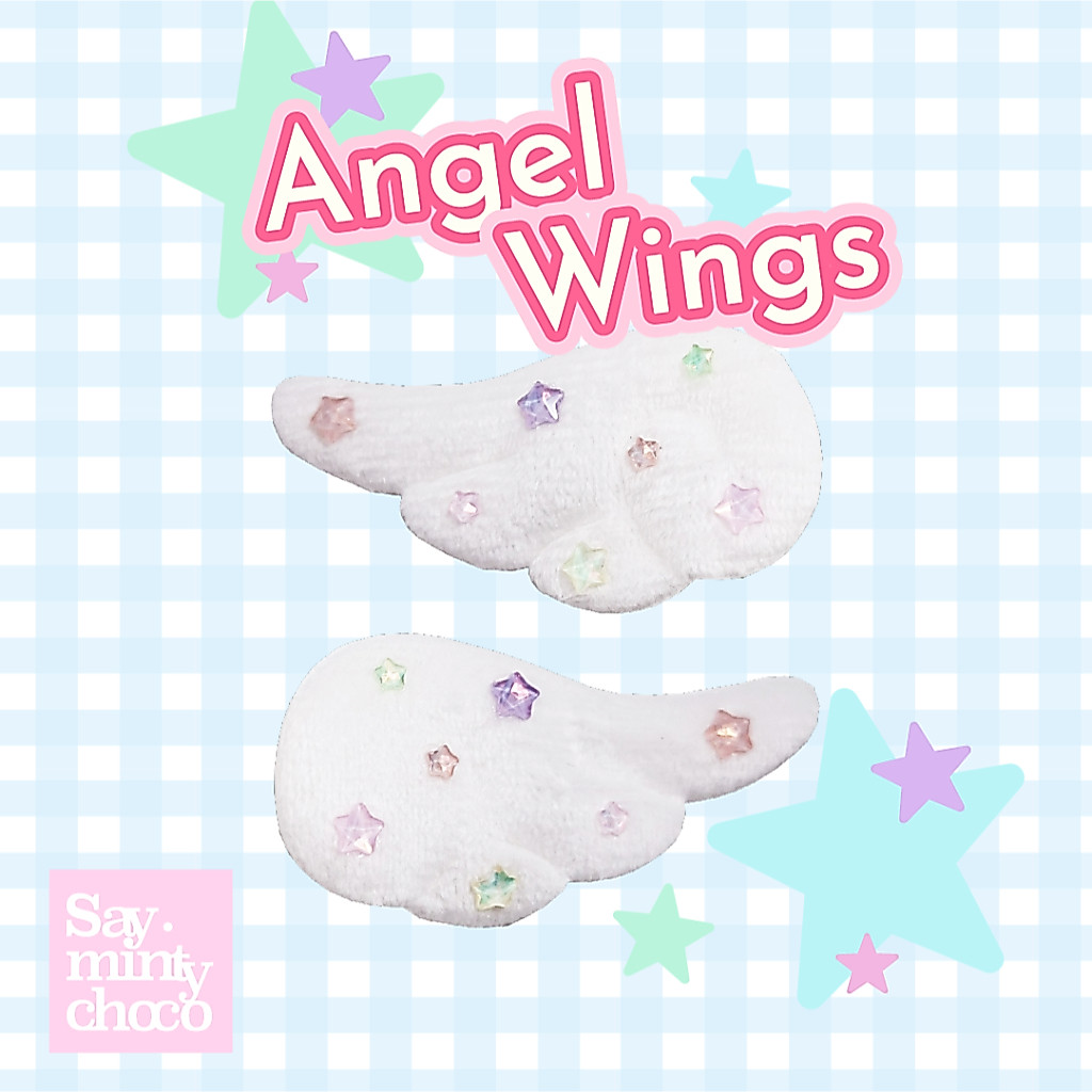 saymintychoco ☆° ♡ Angel Wings ♡🪽 | Hair Accessories Clip กิ๊บติดผม เข็มกลัด ปีกนางฟ้า กิ๊บนางฟ้า 🌈🪽 (ส่งภายใน 1-2 วัน )