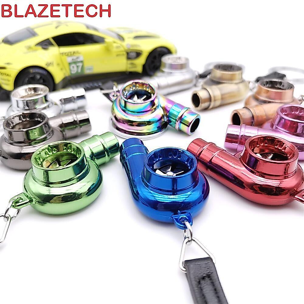 BLAZETECH พวงกุญแจเสียงนกหวีดรถยนต์, พวงกุญแจ INS Turbo หลากสีพร้อมเสียง, ของขวัญหัวเข็มขัดกุญแจขนาดเล็กโลหะผสมสร้างสรรค์