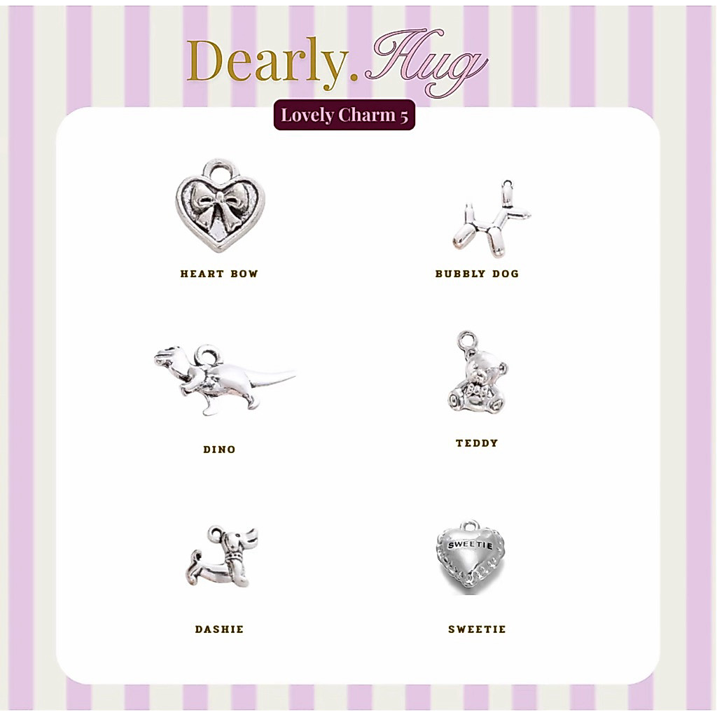Dearly.Hug - Lovely Charm 5 จี้สำหรับตกแต่ง วัสดุโลหะผสม ดีไซน์น่ารัก