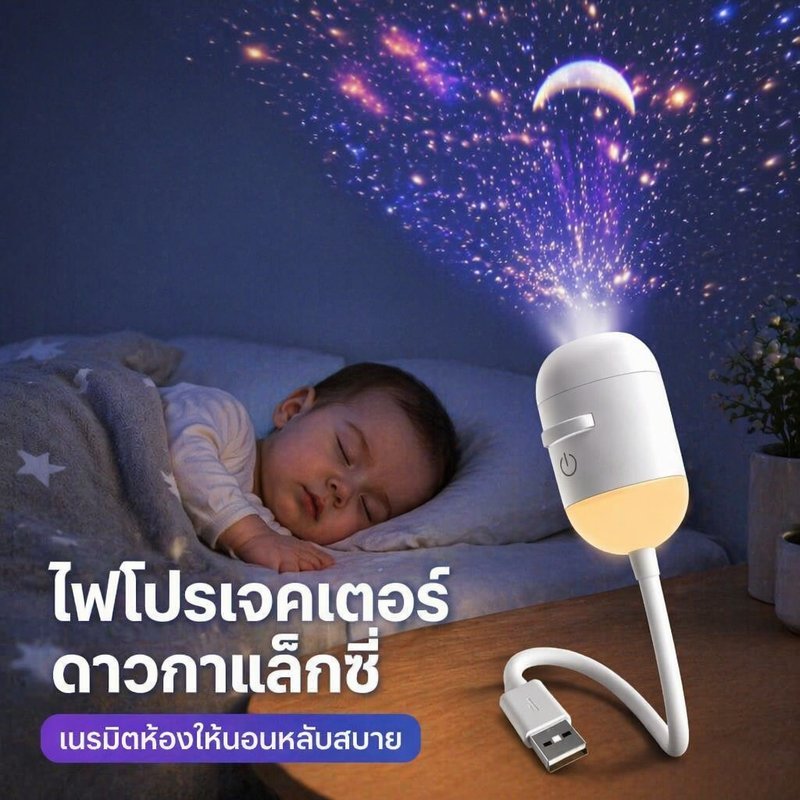 โปรเจคเตอร์ดาว 10/24/34 ชิ้น ปรับแสงได้ ชาร์จ USB สวิตช์สัมผัส แสงเหนือ ไฟกลางคืน ตกแต่งห้องนอน ของขวัญวันเกิด