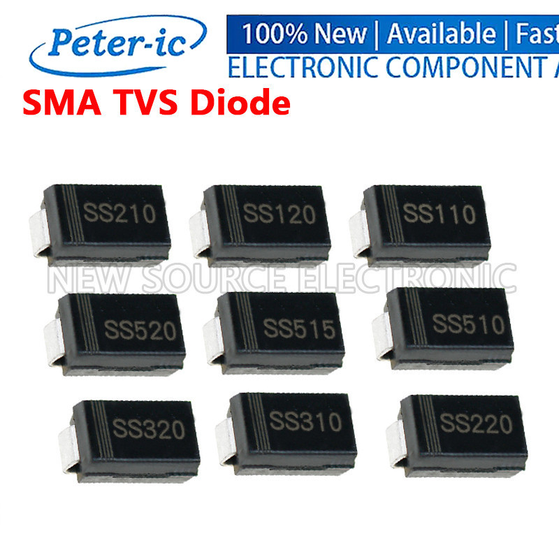 (20 ชิ้น) SS110 SS120 SS210 SS220 SS310 SS320 SS510 SS515 SS520 SMA TVS ไดโอด SMD Transient แรงดันไฟ