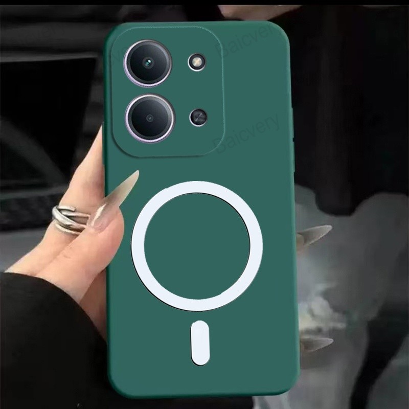 Matte Cover Soft สําหรับ VIVO Y28 4G พร้อมสติ๊กเกอร์แม่เหล็ก TPU
