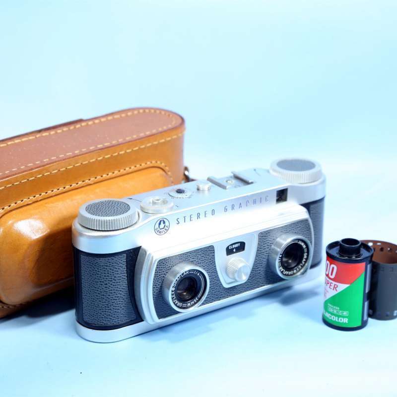 บริษัท Qionghai City Dance Trading Ltd. Graphic Stereo Graphic Double-Eyed Stereo Camera 135 Film Fi