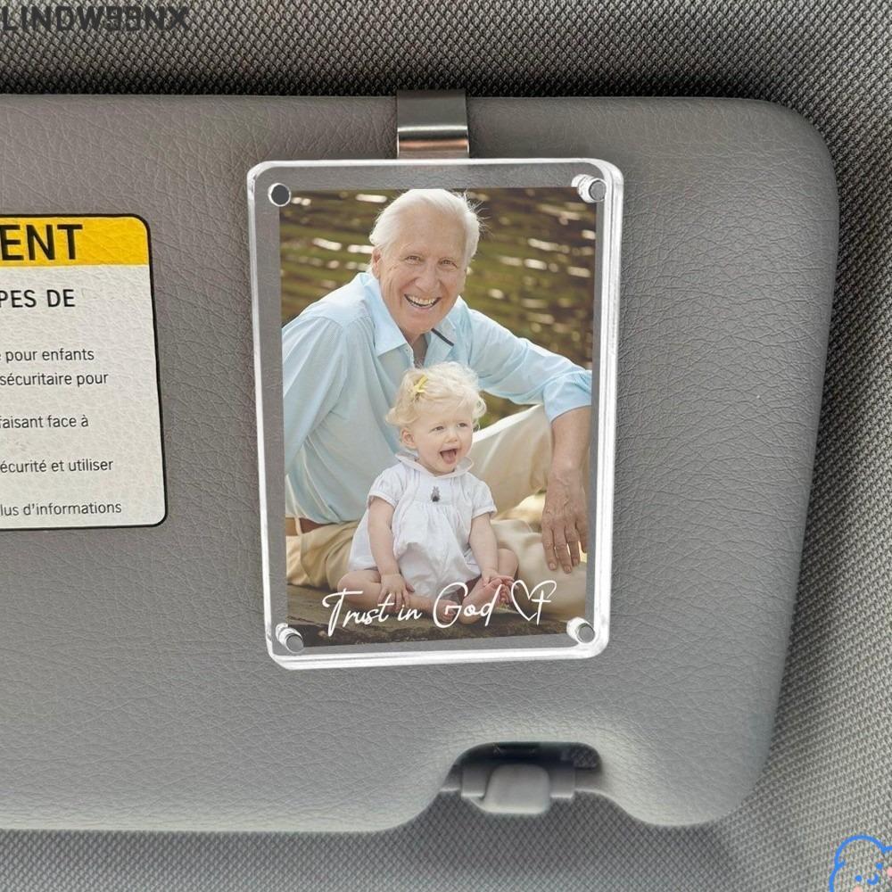 LINDW99NX Photo Car Visor Clip,ติดตั้งง่าย Magnetic Car Sun Visor Photo Holder,ทนทานทุกวันใช้อะคริลิ