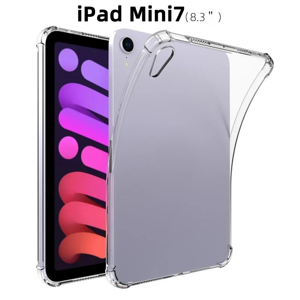 สําหรับ iPad Mini 7 (A17Pro) กรณี 2024 TPU ซิลิคอนโปร่งใส Funda สําหรับ iPad Mini 6 สําหรับ iPad Min