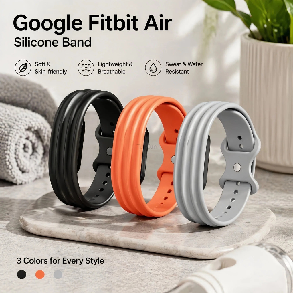 สายซิลิโคนระดับไฮเอนด์สําหรับ Google Fitbit Air สร้อยข้อมือกีฬาสําหรับ Google Fitbit Air สายรัดข้อมือเปลี่ยนเข็มขัดนุ่ม