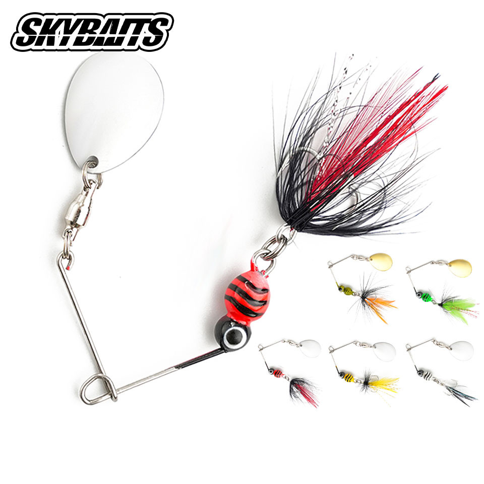 SKYBAITS1 ชิ้น 7g Feathered Jig Spinner กับ Sinking Super Bee สำหรับตกปลาเบส