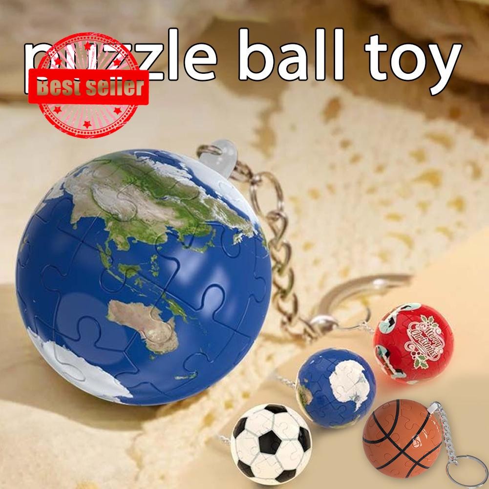 3d ปริศนาทรงกลม Ball-รูป Creative Building Block ของเล่นโซ่คู่จี้ Key H6u4