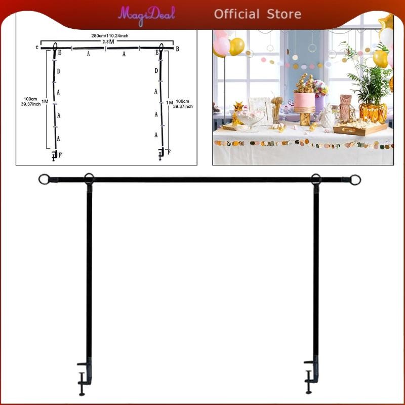MagiDeal over ขาตั้งก้านโต๊ะพร้อม Clamp Table Arch แขวนตกแต่งขาตั้งฉากหลังสําหรับคริสต์มาสวันขอบคุณพระเจ้า Baby Shower Birthday
