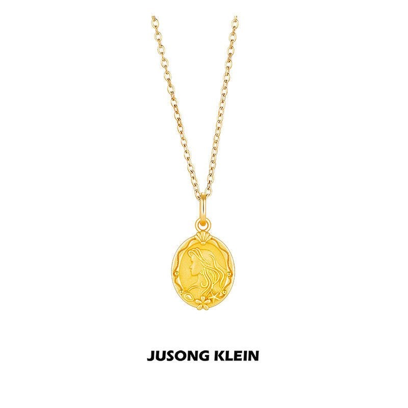 สร้อยคอมากี้เมอร์ไมด์ดีไซน์คลาวิกเกิลเชน ลายสองด้านสำหรับผู้หญิงในฤดูร้อน แบรนด์ JUSONG RDM1 จากเหล็