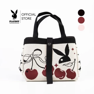 PLAYBOY รุ่น Cerise Bag กระเป๋าผ้าผู้หญิง รหัส ST-BS253PB136 ดีไซน์กระเป๋าผ้าไหมพรม มี 3 สี