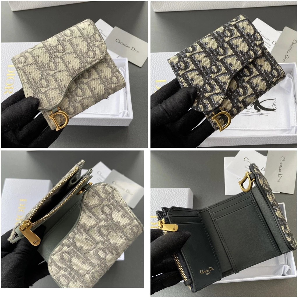 Dior Saddle Lotus Wallet, Tri-Fold Short Wallet Wallet Ladies
