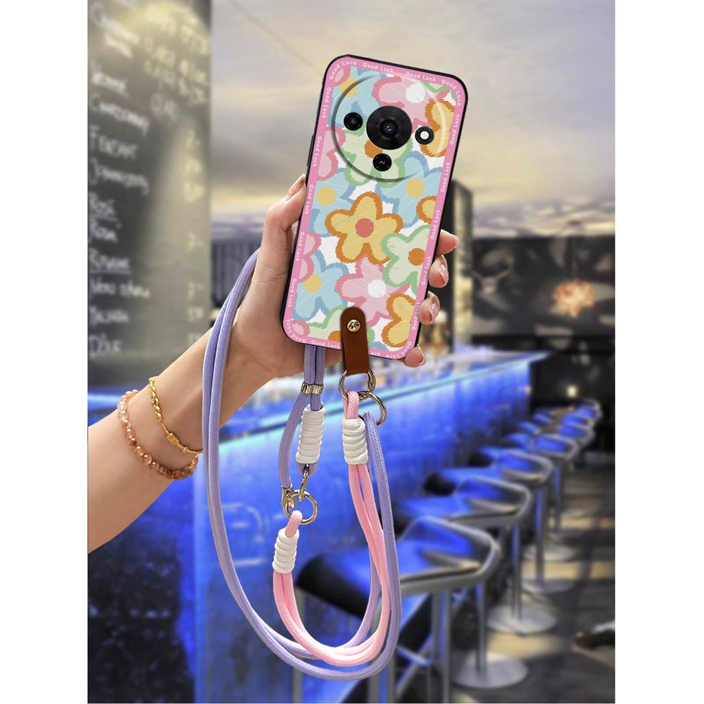 สร้อยคอแนวทแยงเคสโทรศัพท์สําหรับ ZTE Blade A76 5G แฟชั่นการออกแบบการ์ตูนปกหลังทนทาน Graffiti Anti-kn