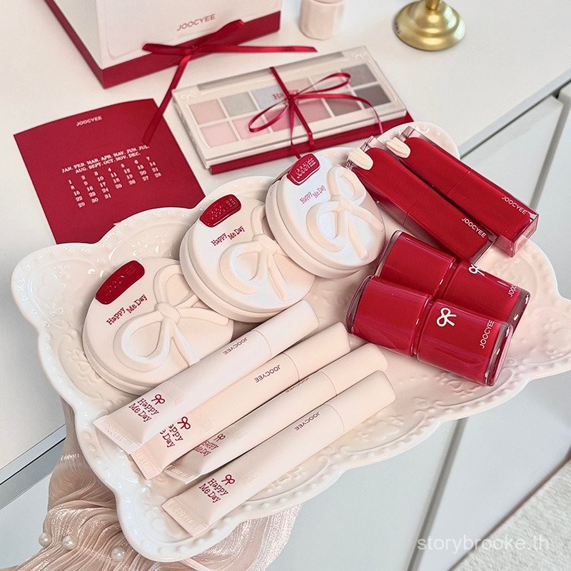 JOOCYEE วันเกิดจํากัดฉลองวันเกิดชุดแต่งหน้า ice lip gloss powder blusher ZQVG