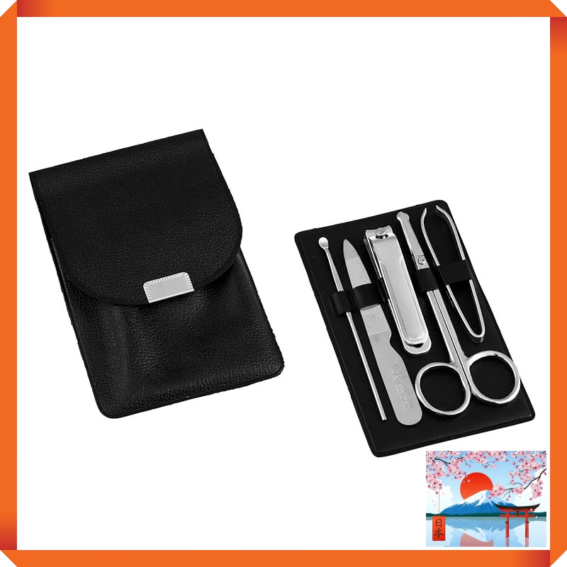 Kai Corporation Grooming Set (Ear Pick, Safety Scissors, Nail File, Nail Clipper, Tweezers, Case) Gr
