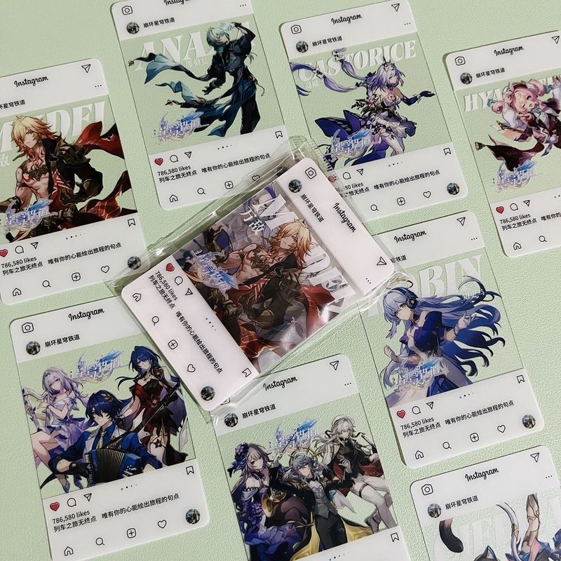 8 ชิ้น/ล็อต Honkai Star Rail Pvc โปร่งใสการ์ด Photo Props Diy การ์ดอะนิเมะอุปกรณ์ต่อพ่วงน่ารัก Robin Mydei Castofrice Anaxagoras Sunday Acheron Painon Cifera Hyacinsia ของขวัญสะสม