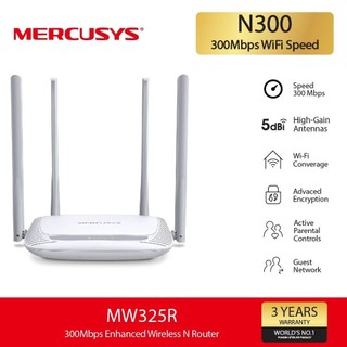 Mercusys MW325R N300 Wireless N Enhanced 300Mbps Router เราเตอร์ 2.4Ghz