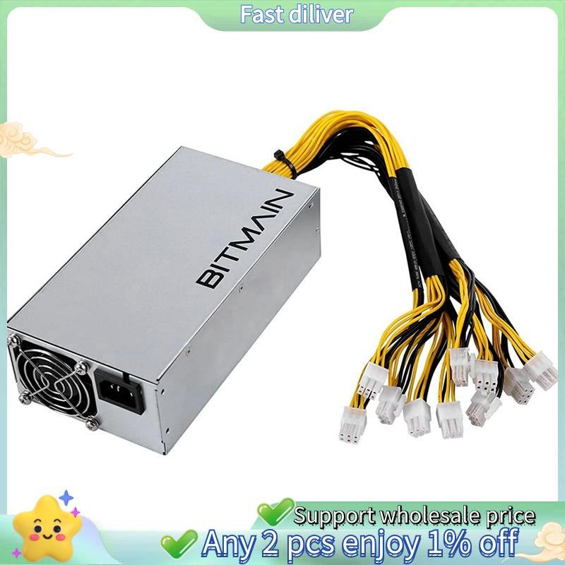 APW7 1800W แหล่งจ่ายไฟ Mining PSU สําหรับ Bitmain Antminer S9/L3 +/A6/A7/R4/S7/E9 พร้อม 10X PCI-E 6P