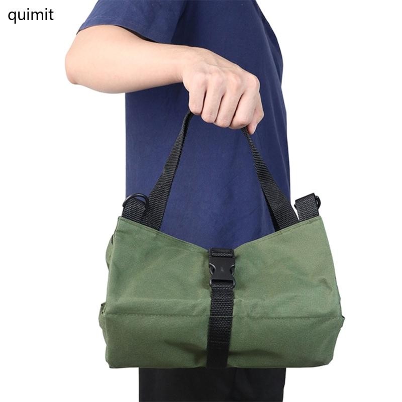 QUIM Tool Roll Bag Canvas Tool Bag Roll Up Pouch Small Tool Bag with 5 Pockets Wear-Resistant Tool C