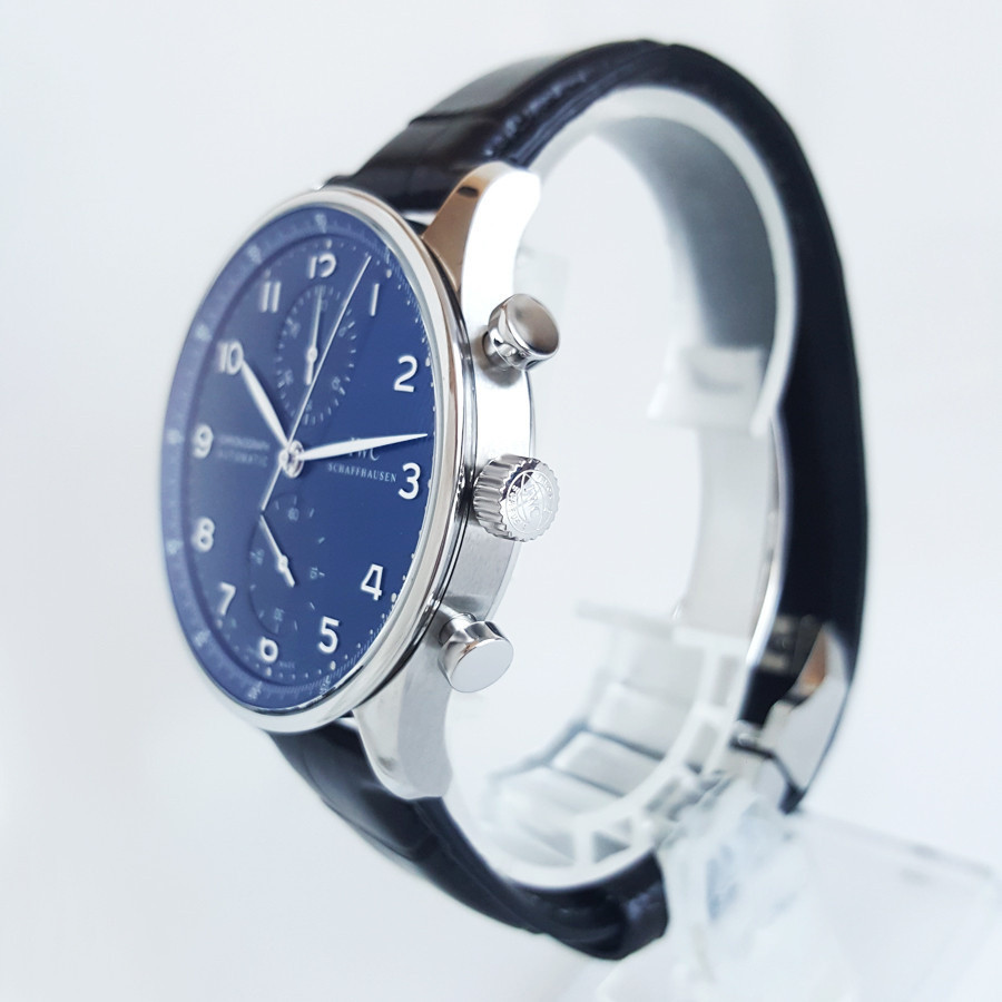 Blue Disc IWC Portugal Mechanical Watch IWC Automatic Mens Watch