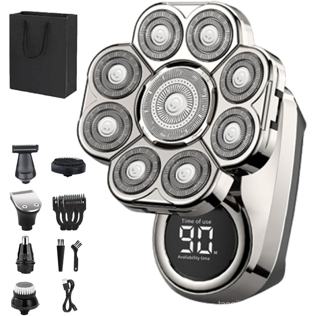 เครื่องโกนหนวด Bawldy 9.0, 2025 ใหม่ Bawldy Pro Head Shaver, จอแสดงผล LED อัจฉริยะ IPX7 เปียกแห้ง, 9