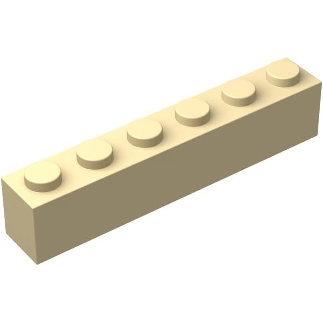 Tan 1x6 อิฐจํานวนมาก, 100 ชิ้นอิฐสร้างคลาสสิก 1x6, เข้ากันได้กับชิ้นส่วนเลโก้และชิ้น (สี: Tan) ARWT