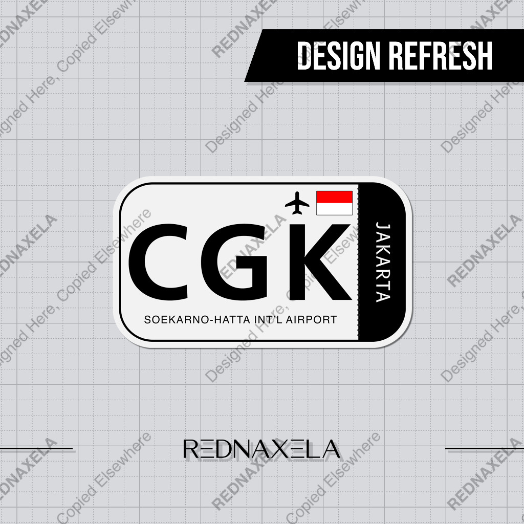 Soekano Hatta Intl Airport Code CGK Sign Sticker