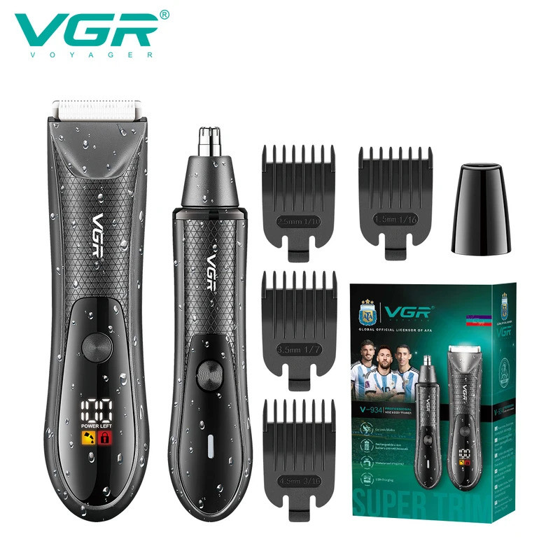 VGR 934 2in1Trimmer Professional Hair Clipper ตัดผมไร้สายจมูก Trimmer กันน้ําผม Trimmer สําหรับชาย