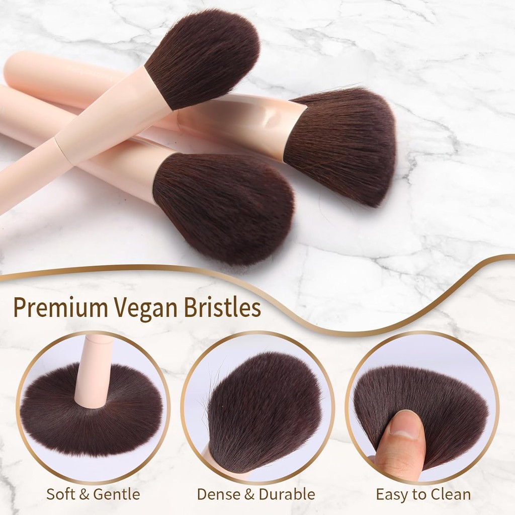 แปรงแต่งหน้า 10 ชิ้น, ชุดแปรงแต่งหน้า Foundation Bronzer Contour Eyeshadow Blush คอนซีลเลอร์ Make Up