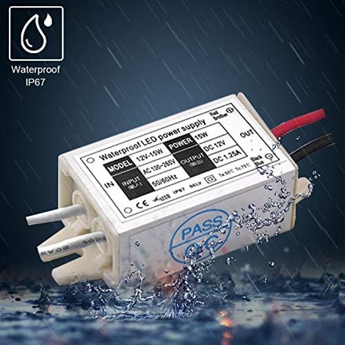 DC 12V LED Power Supply Driver Transformer - Lustaled 15W กันน้ํา IP67 120VAC ถึง 12V DC Converter แ