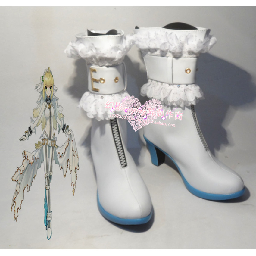 488 Fate/EXTRA CCC Saber Bride Flower eraftedSaber niakoses รองเท้าคอสเพลย์
