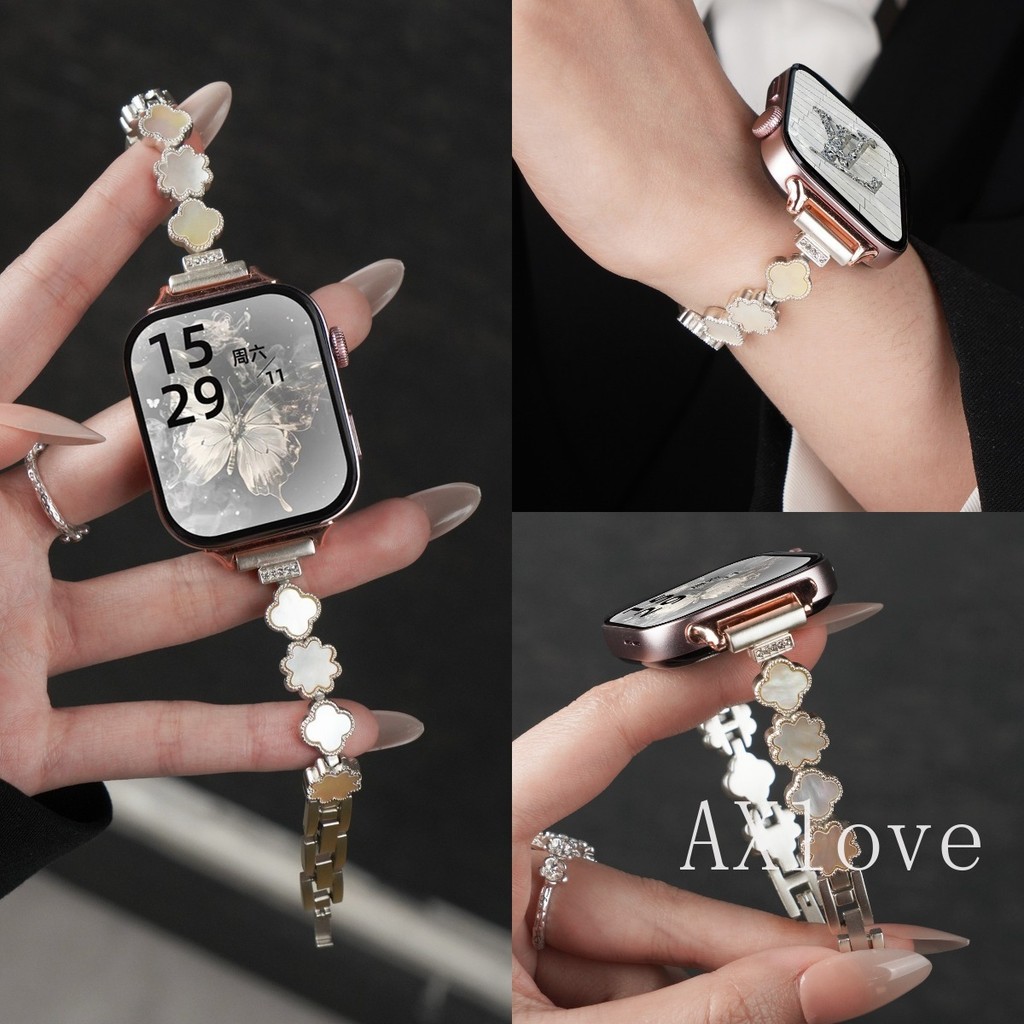 Clover Fritillaria สายโลหะสําหรับนาฬิกา Huawei Fit 4 4pro 3 สร้อยข้อมือสําหรับ Huawei Fit 2 สายสแตนเลส