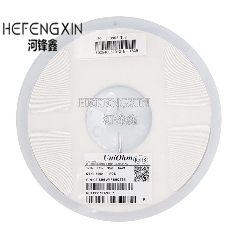 1206 1% ตัวต้านทานชิป 39R 47R 51R 56R 62R 68R 75R 82R 91R 100R4.6