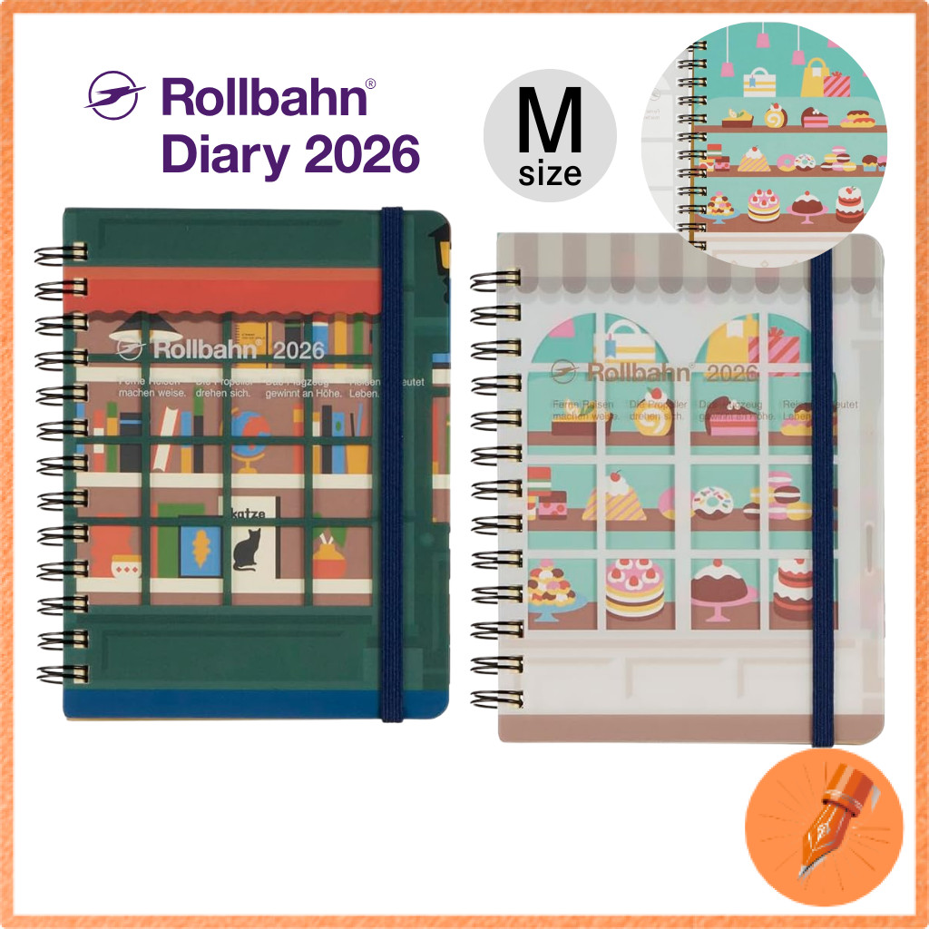 Delfonics Rollbahn Diary 2026 Cachet M Schedule Monthly Planner with Rolled Binding