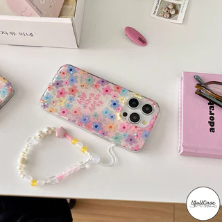เคสไอโฟน 16 11 สำหรับ IPhone 15 13 11 16 14 12 Pro Max 15Plus 16Plus 14Plus ดอกไม้ที่มีสีสันเต็มจอดาว IMD กล่องอ่อน