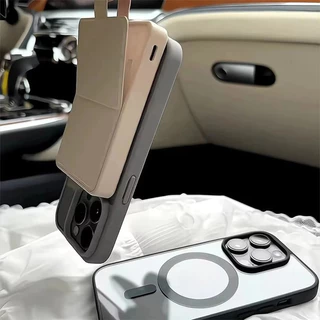 🔥เคส iPhone 17 Air 11 13 16 15 12 14 Pro Max X XR XS Max ไทเทเนียมสีเทาแม่เหล็กสําหรับ หรูหราMatte ปลอกกันกระแทก