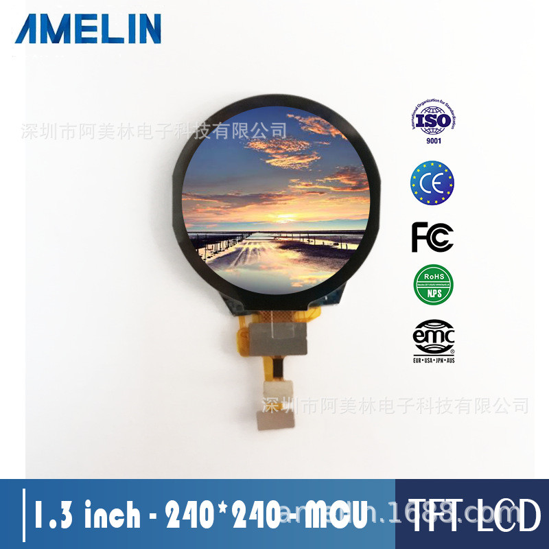 4 ซม.จอแสดงผล LCD หน้าจอรอบ 240 * 240 MCU หน้าจอ IPS หน้าจอสมาร์ทวอทช์หน้าจอสัมผัส LCD