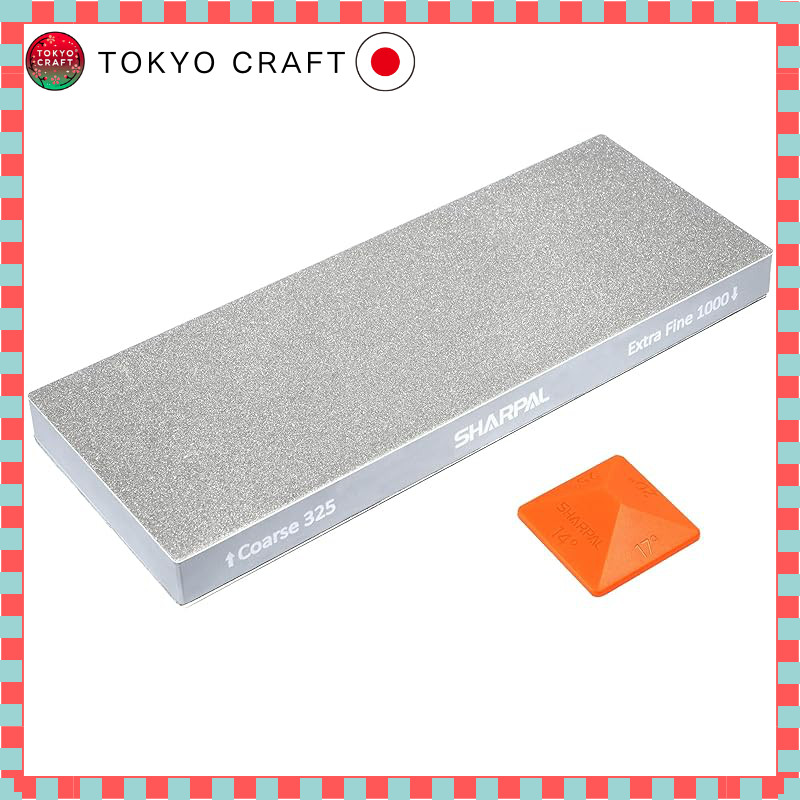 SHARPAL 168H Large 8" x 3" Dual-Sided Diamond Sharpening Stone – Coarse 325 & Extra-Fine 1000 Grit Monocrystalline Diamond Whetstone, Professional Knife Sharpener with Nonslip Pad and Angle Guide
