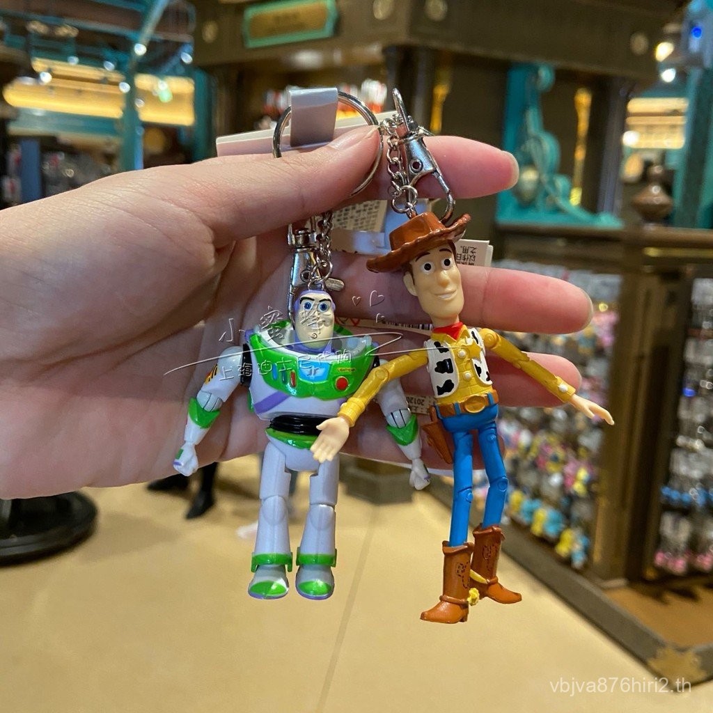 พวงกุญแจ Buzz Lightyear เคลื่อนย้ายได้ พวงกุญแจข้อต่อ ตุ๊กตาดิสนีย์ พวงกุญแจ Woody Shanghai