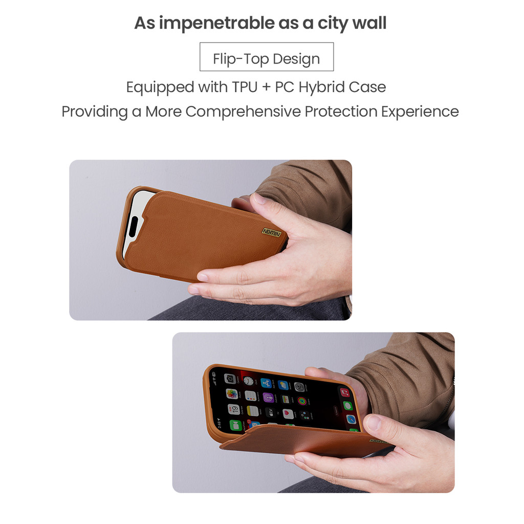 Nillkin QIN ซองหนังพลิกหรูหราสําหรับ iPhone 17 Pro Max 17 Pro 17 Air Case กล้อง Slider ฝาครอบป้องกันพร้อมผู้ถือบัตร - รูปที่ 3