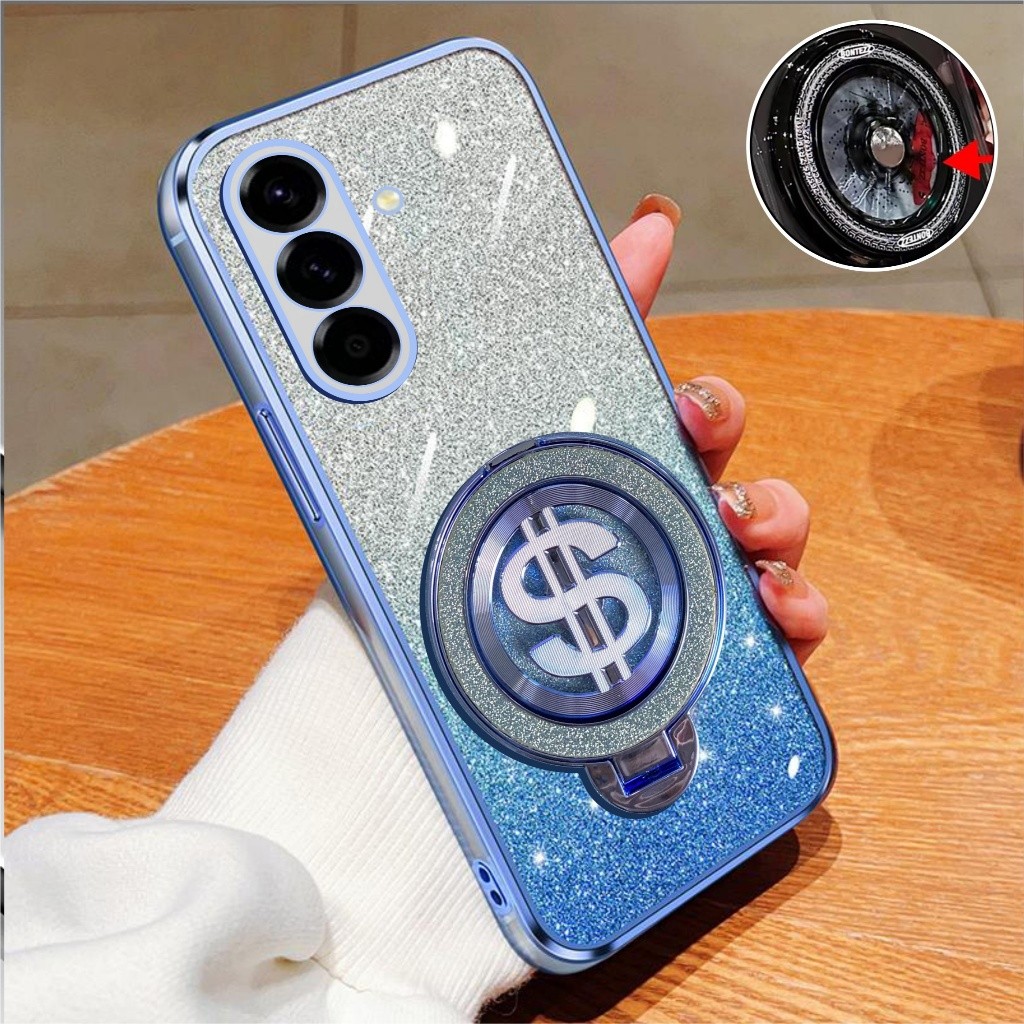 เคสนิ่ม Samsung Galaxy A17 Glitter Dollar Ring Holder รองรับเคสไร้สาย Handphone