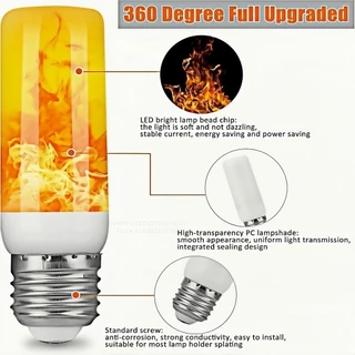 OEING หลอดไฟ LED เปลวไฟธรรมชาติกระพริบผลตกแต่งบรรยากาศแสง E14 E27 B22 3W 5W 85-265V ตกแต่งวันหยุด