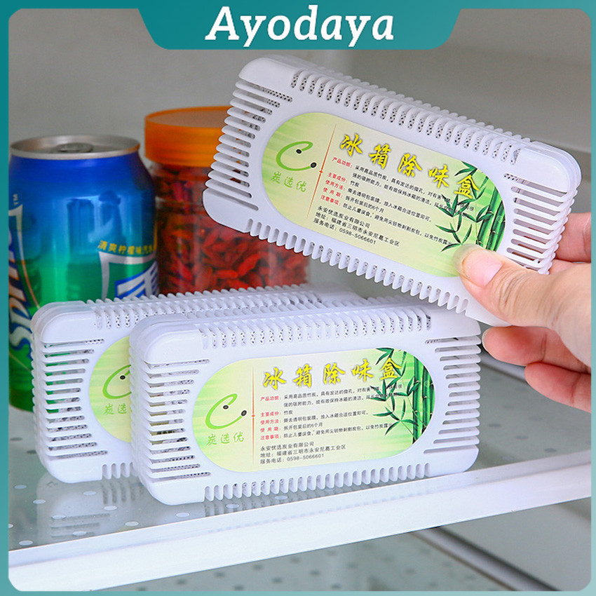Ayo กล่องถ่านไม้ไผ่กําจัดกลิ่นสําหรับตู้เย็น  Deodorant box